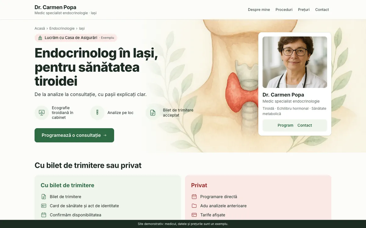 Modelul „Tiroida”, endocrinologie, pe desktop