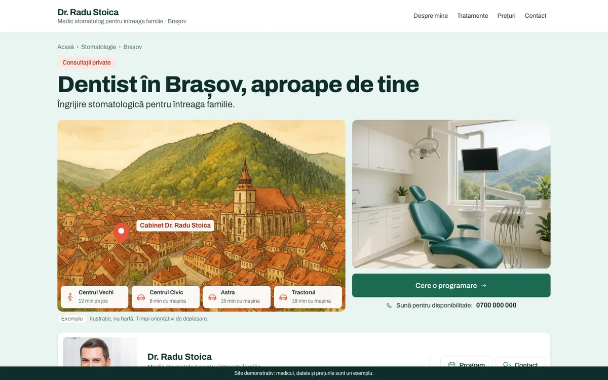Modelul „Vecinul”, stomatologie, pe desktop